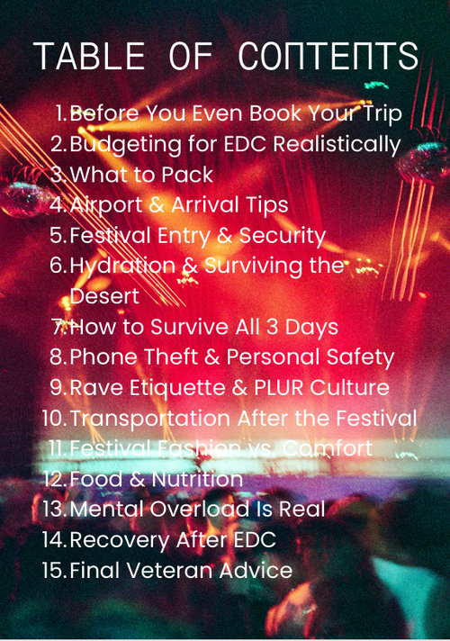 EDC Las Vegas Survival Guide - The Ultimate Handbook for First-Time Festival Goers & International Travelers